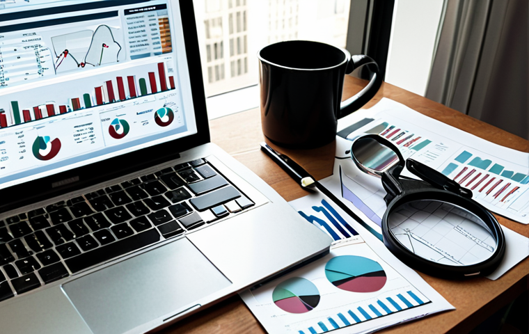 **Image Prompt:** A cluttered desk with financial statements, a magnifying glass, and a modern laptop displaying complex data visualizations, hinting at the blend of traditional and AI-driven value investing, illuminated by soft window light.