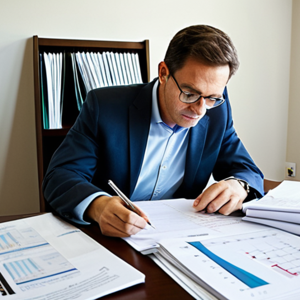 가치 투자에서 PBR의 활용법 - Value Investor at Work**
"A value investor, fully clothed in business casual attire, meticulously a...
