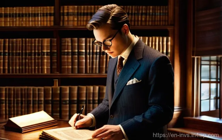 가치 투자에서의 시장 분석 기법 - **Prompt:** A determined, observant financial detective, dressed in a smart business suit, wearing s...