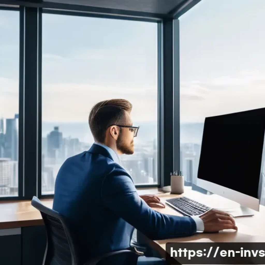 가치 투자와 사회적 책임 투자 비교 - A professional investor sitting at a modern desk in a bright office, deeply analyzing financial stat...
