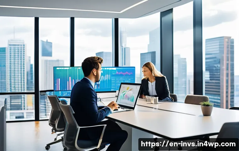 가치 투자자가 추천하는 경제 지표 - A modern office scene showing a diverse group of professional business analysts gathered around a la...