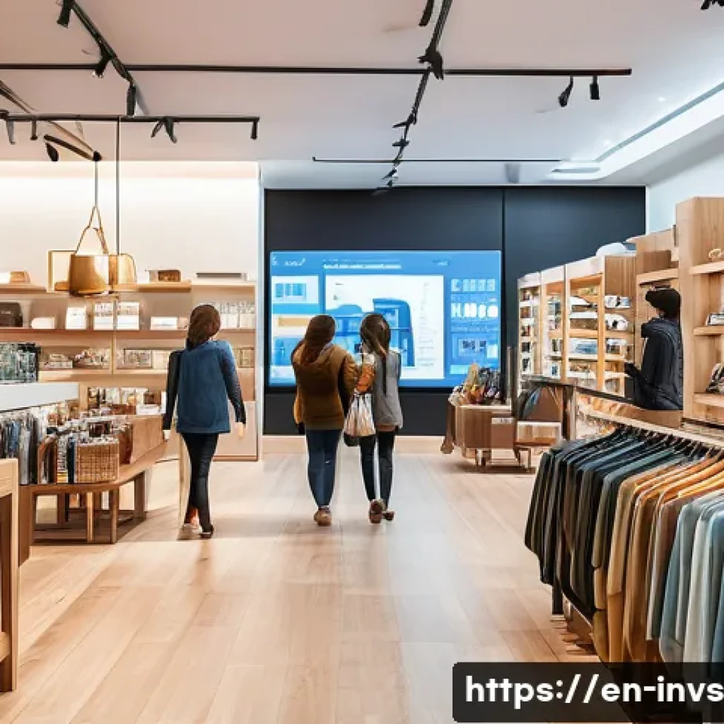 가치 투자자가 분석해야 할 거시 경제 지표 - A modern retail store interior bustling with diverse adult shoppers browsing various consumer discre...