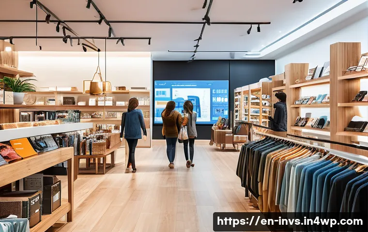 가치 투자자가 분석해야 할 거시 경제 지표 - A modern retail store interior bustling with diverse adult shoppers browsing various consumer discre...